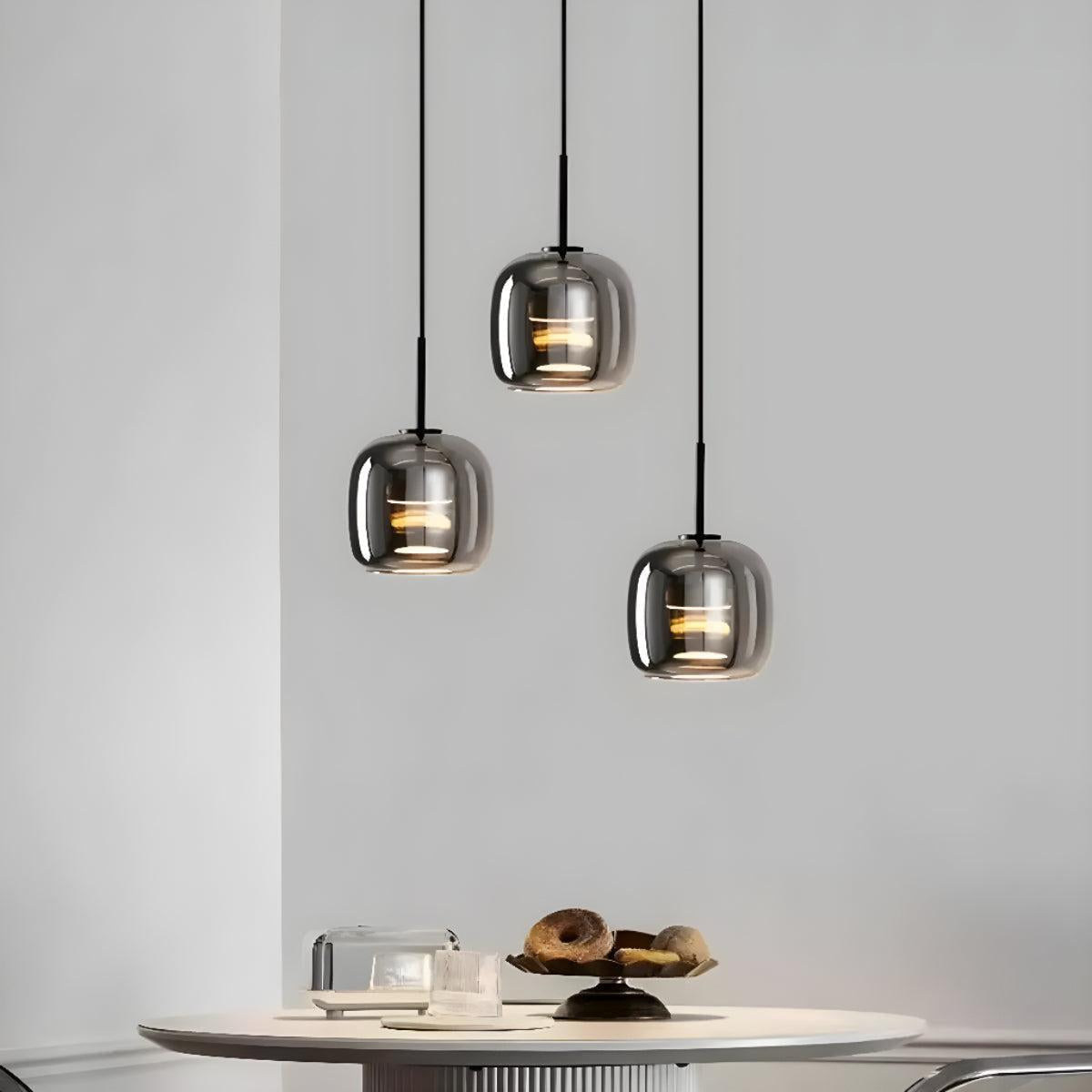 Lampada a Sospensione per Isola Cucina con Ombra Nera Artistica Moderna