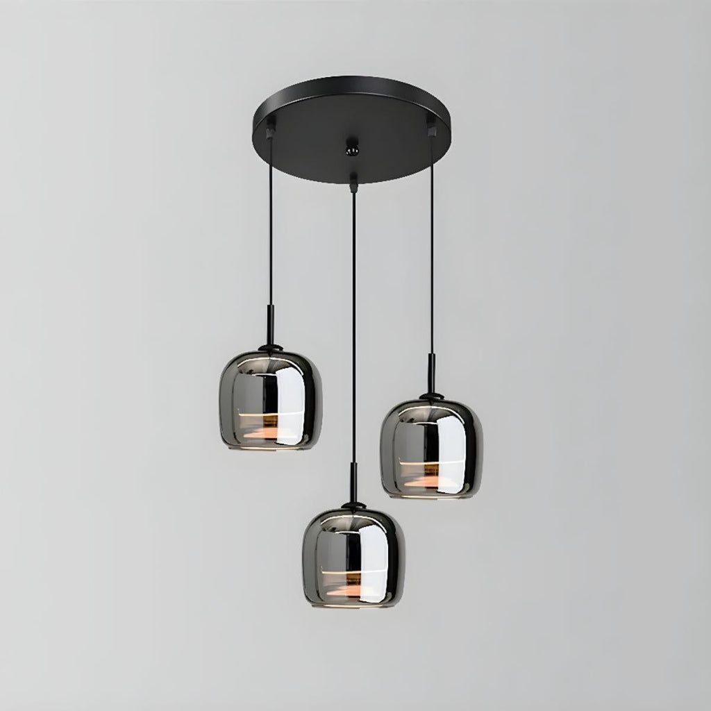 Lampada a Sospensione per Isola Cucina con Ombra Nera Artistica Moderna