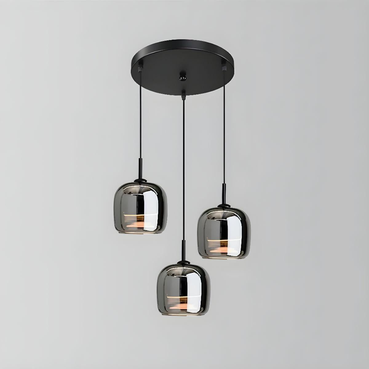 Lampada a Sospensione per Isola Cucina con Ombra Nera Artistica Moderna