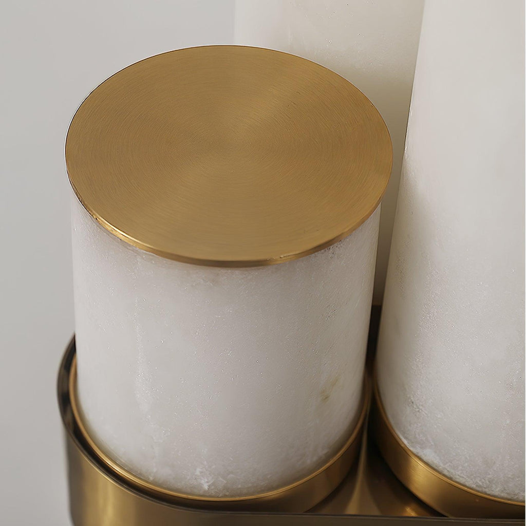 Lampada da Terra in Pietra con Pannelli di Alabastro Alti