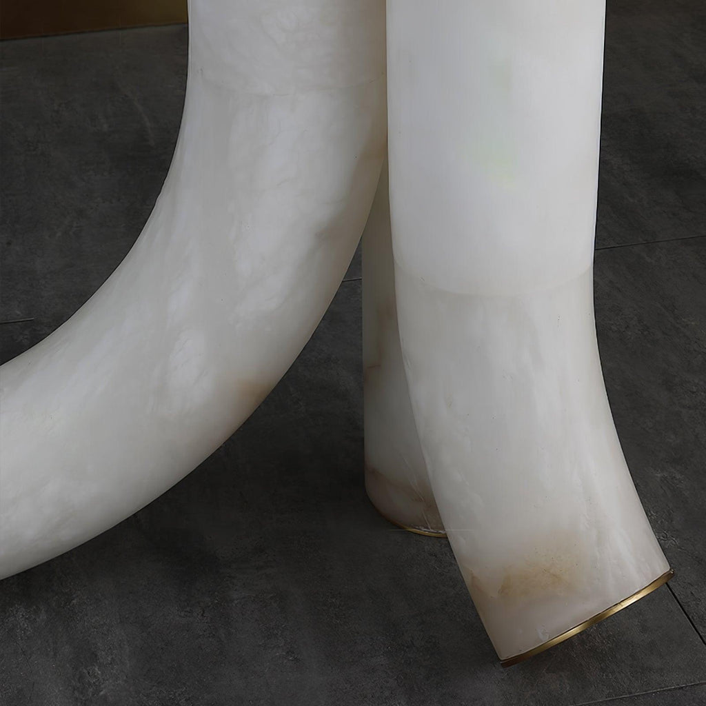 Lampada da Terra in Pietra con Pannelli di Alabastro Alti