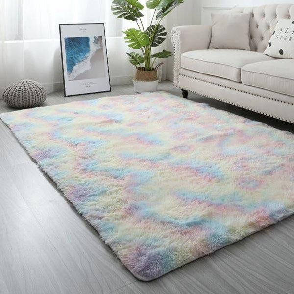 Tappeto in Peluche Arcobaleno Colorato