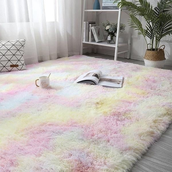 Tappeto in Peluche Arcobaleno Colorato