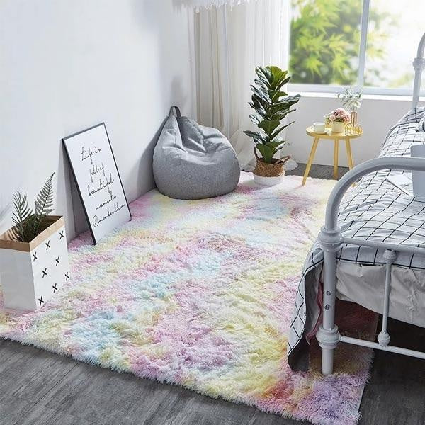 Tappeto in Peluche Arcobaleno Colorato
