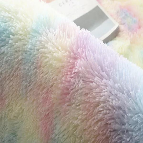 Tappeto in Peluche Arcobaleno Colorato