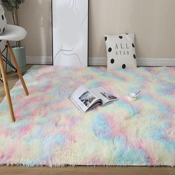 Tappeto in Peluche Arcobaleno Colorato