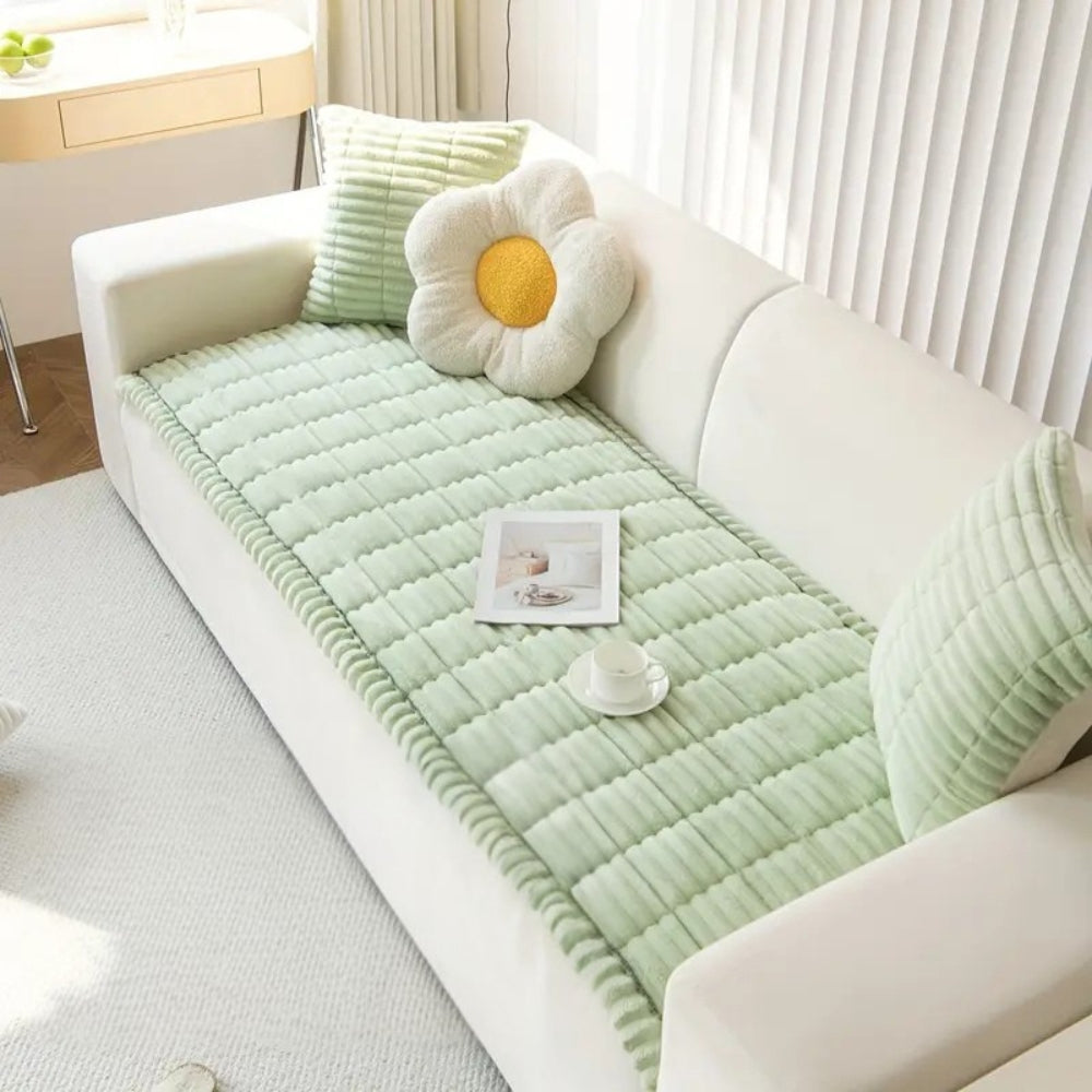 Copertura per Divano con Bordo Pieghettato in Pile