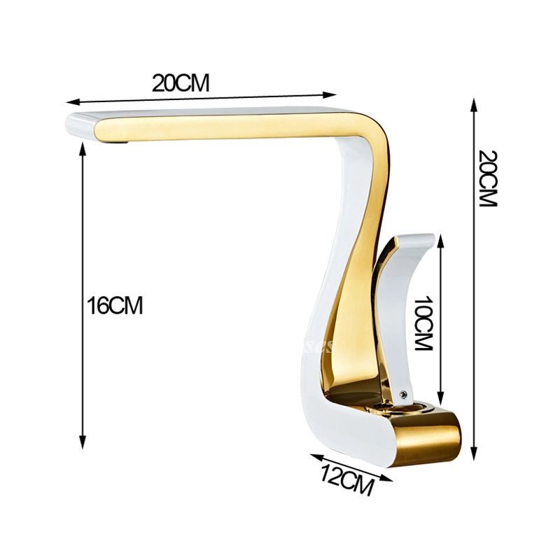 Rubinetti per lavabo da bagno in oro lucido, monocomando, in ottone, bianchi, moderni, a foro singolo