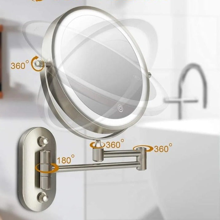 Specchio ingranditore LED Skanto | Ricaricabile | Cosmetici & Bagno | Cromo Argento