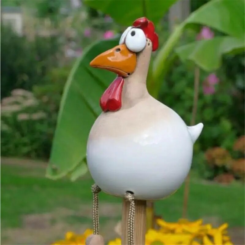 Venzani's | Decorazione da Giardino in Ceramica a Forma di Gallina