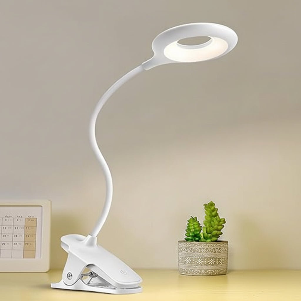 LUMICLIP – Lampada da lettura LED USB con clip, funzione dimmer e collo regolabile