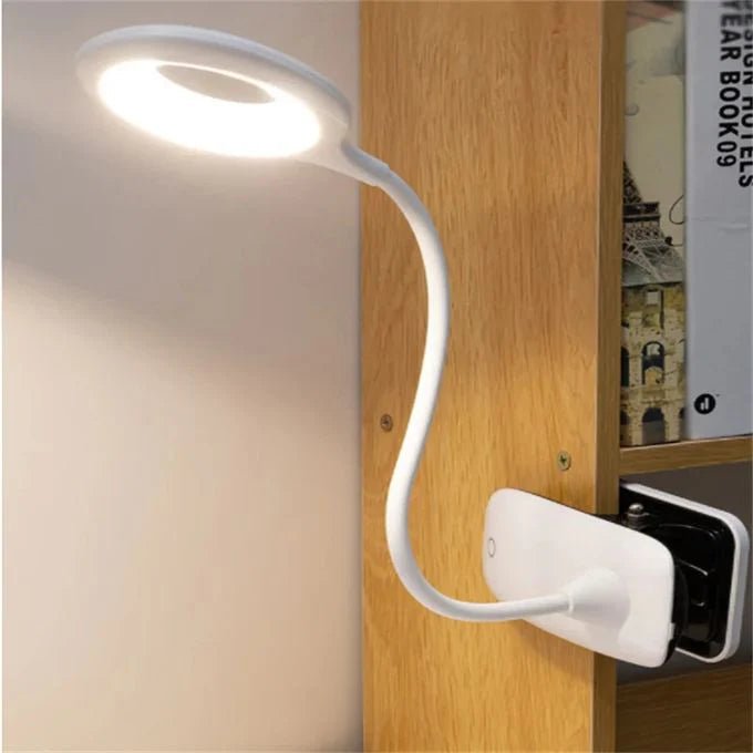 LUMICLIP – Lampada da lettura LED USB con clip, funzione dimmer e collo regolabile