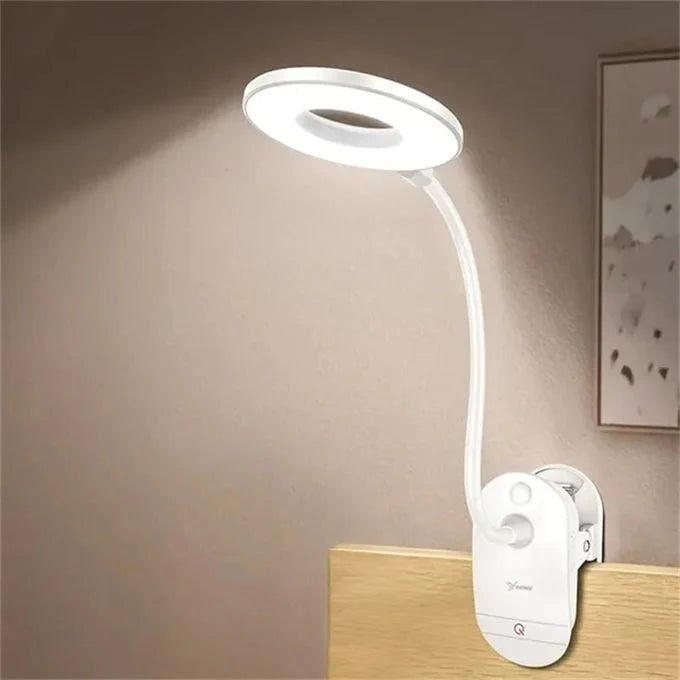 LUMICLIP – Lampada da lettura LED USB con clip, funzione dimmer e collo regolabile