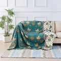 BIRCHFOLD – Coperta in cotone reversibile in stile scandinavo con motivo di uccelli