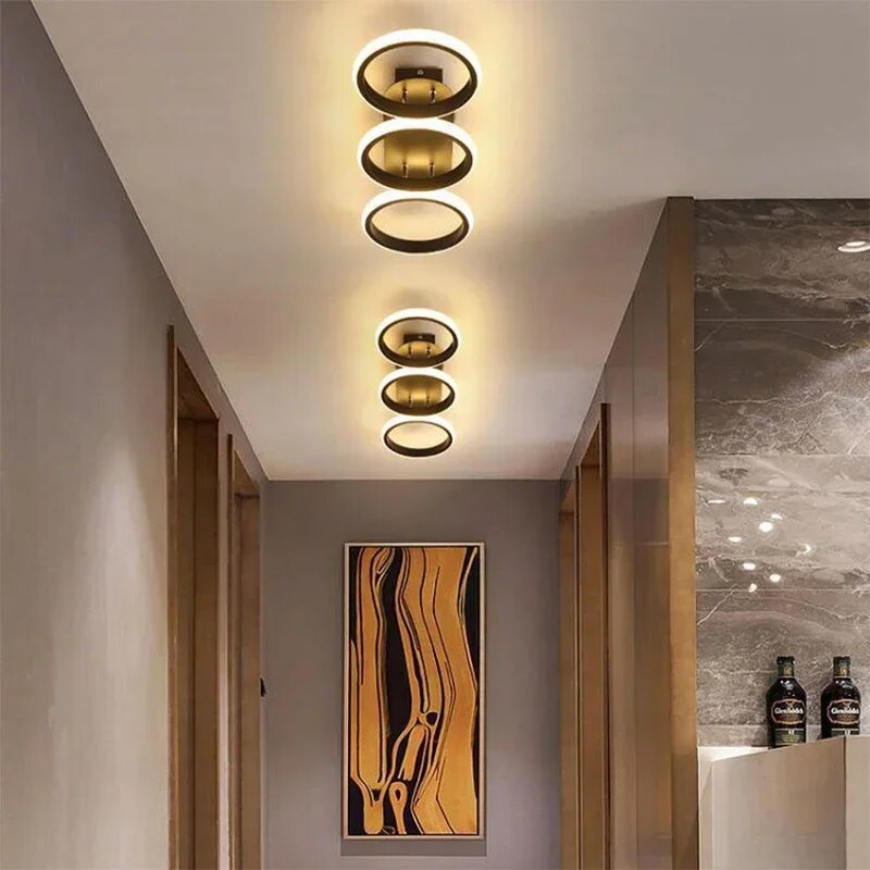 Lampadario a Anello LED Moderno – Illuminazione da Soffitto Minimalista per Soggiorno e Sala da Pranzo
