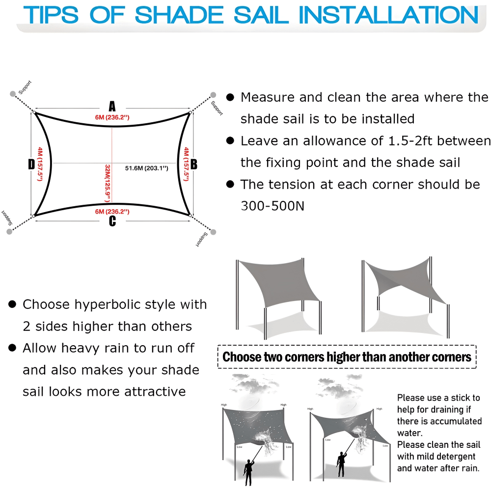 SUNSAIL – Tenda da sole impermeabile con protezione UV per terrazza e balcone