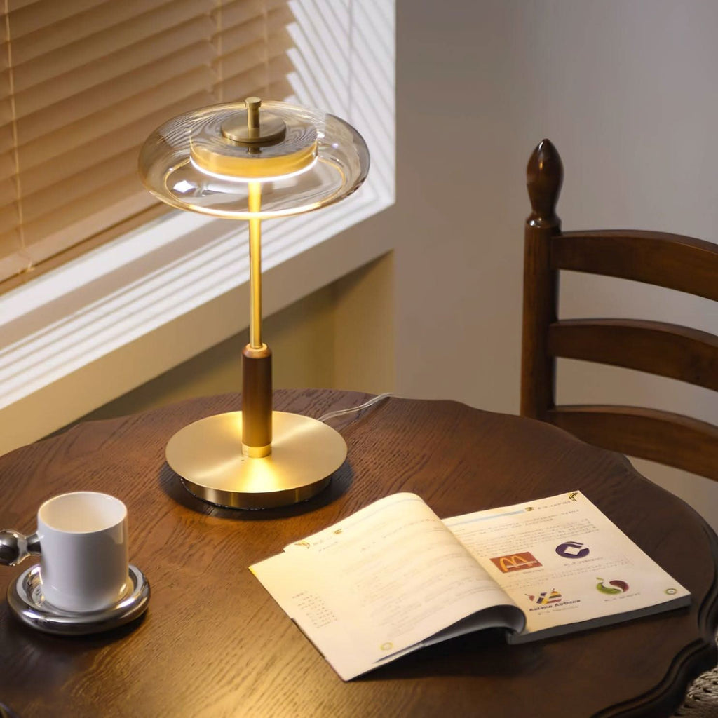 Lampada da Tavolo LED Classica con Vetro e Metallo