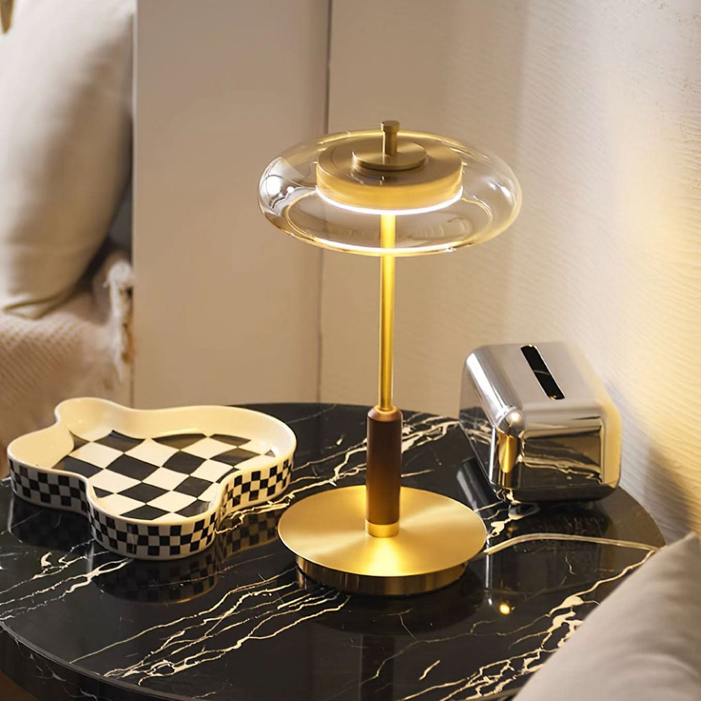 Lampada da Tavolo LED Classica con Vetro e Metallo
