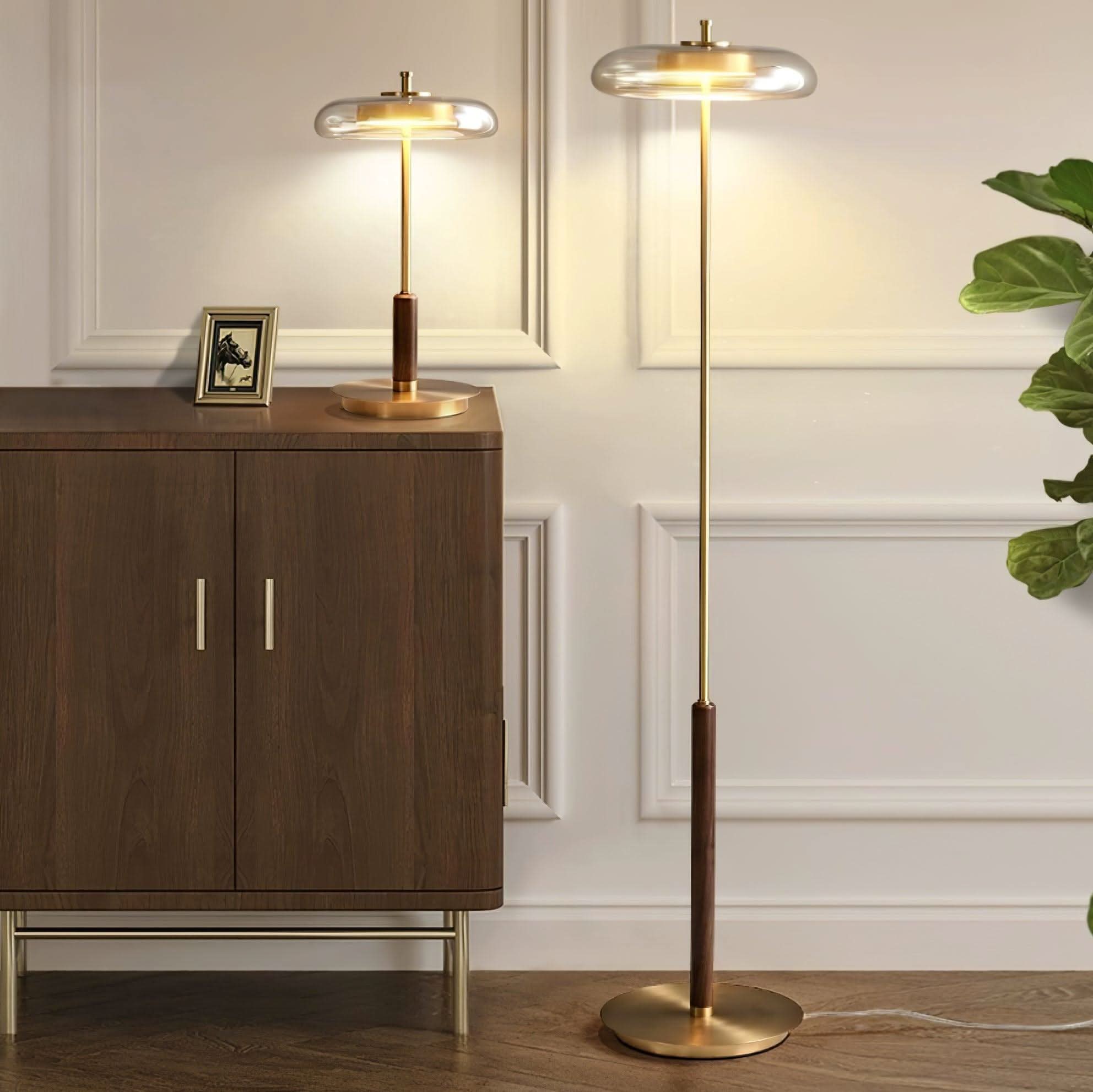 Lampada da Tavolo LED Classica con Vetro e Metallo