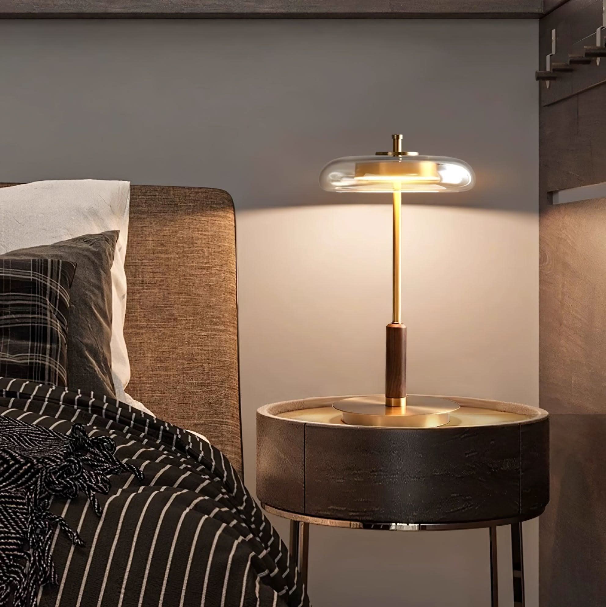 Lampada da Tavolo LED Classica con Vetro e Metallo