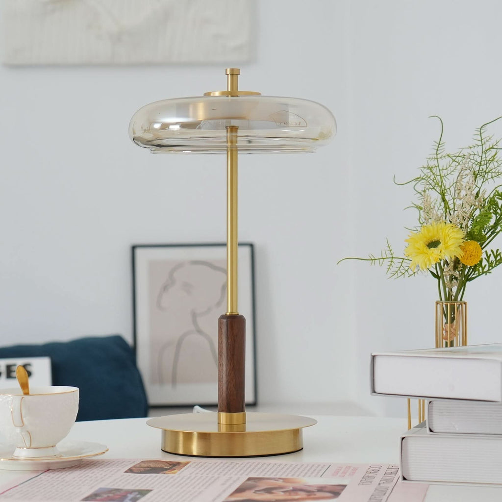 Lampada da Tavolo LED Classica con Vetro e Metallo