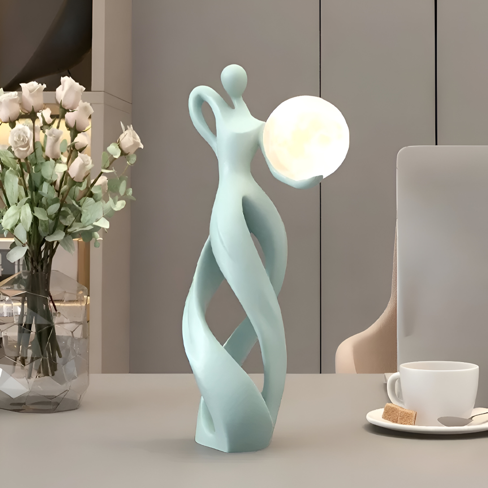 GlowMuse Flicka – Scultura Astratta Illuminata in Design Moderno in Resina