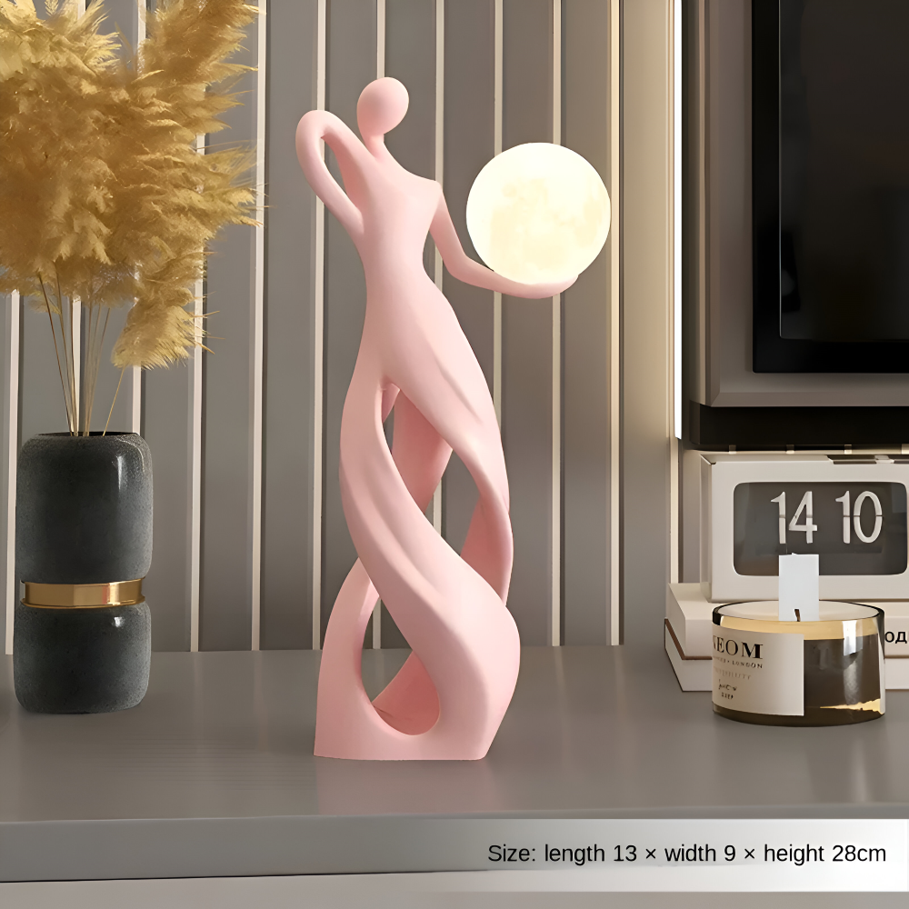 GlowMuse Flicka – Scultura Astratta Illuminata in Design Moderno in Resina