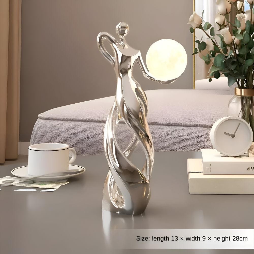 GlowMuse Flicka – Scultura Astratta Illuminata in Design Moderno in Resina