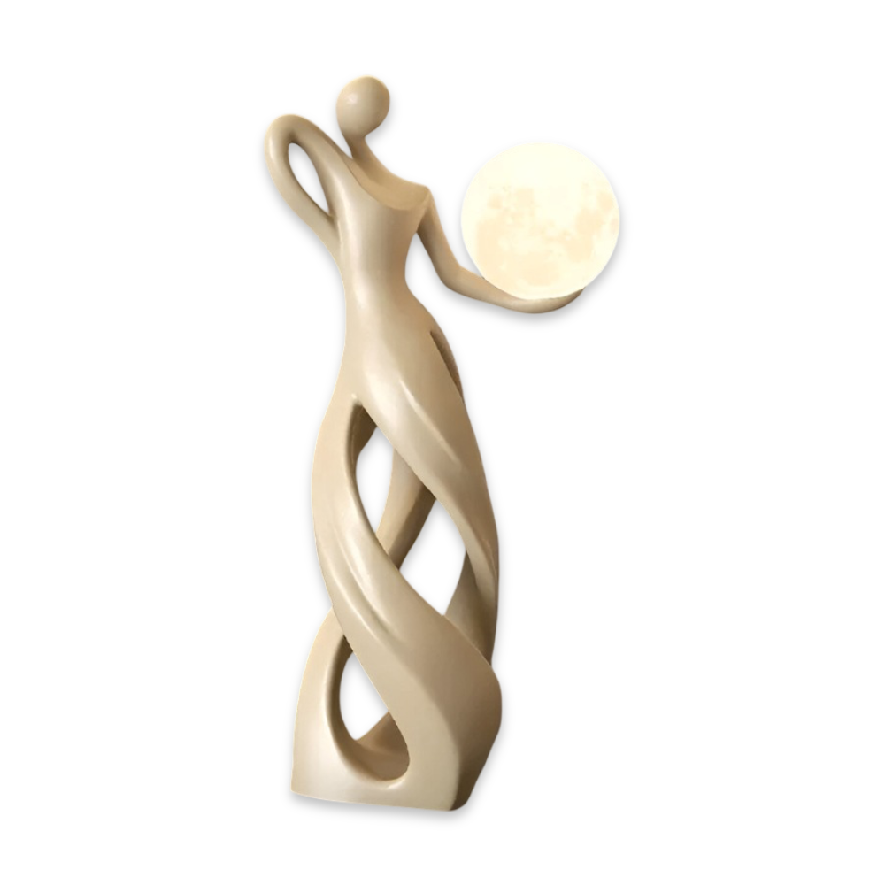 GlowMuse Flicka – Scultura Astratta Illuminata in Design Moderno in Resina