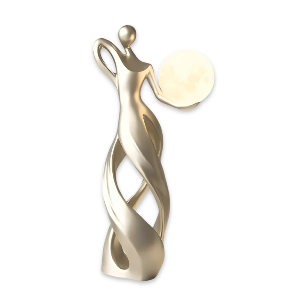 GlowMuse Flicka – Scultura Astratta Illuminata in Design Moderno in Resina