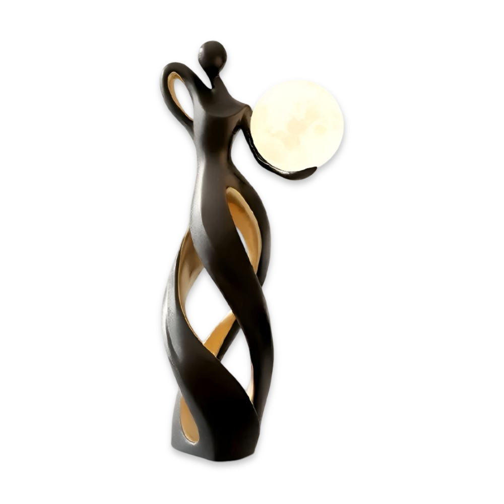 GlowMuse Flicka – Scultura Astratta Illuminata in Design Moderno in Resina