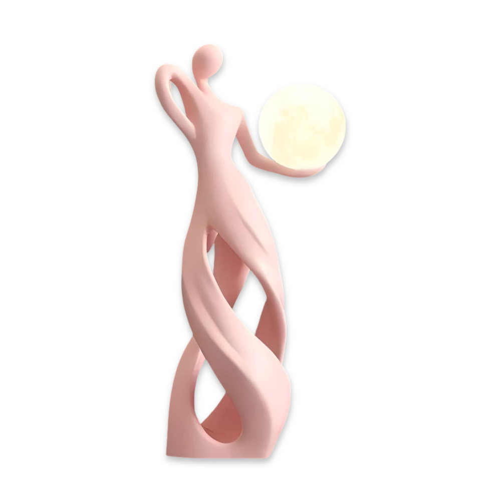 GlowMuse Flicka – Scultura Astratta Illuminata in Design Moderno in Resina