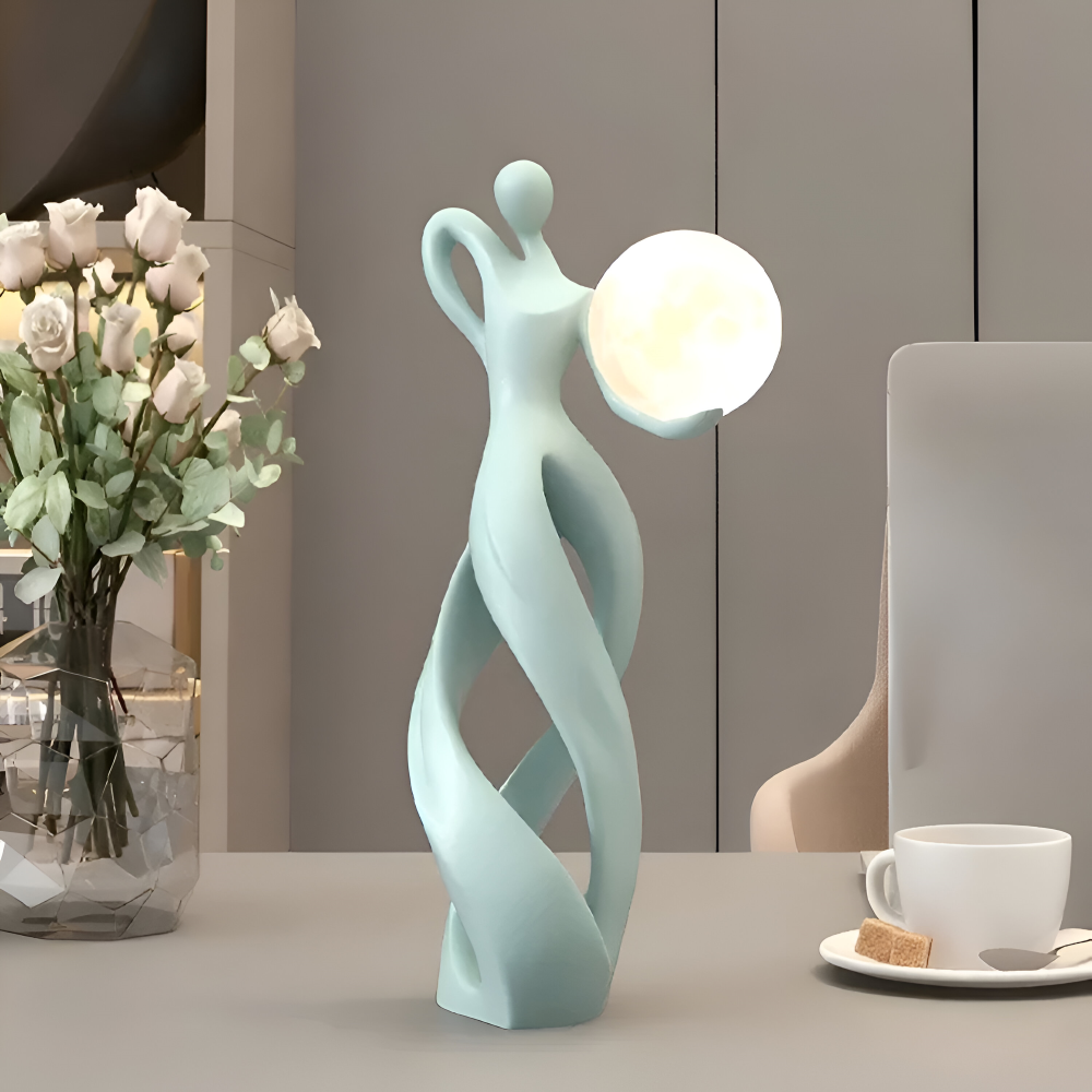 GlowMuse Flicka – Scultura Astratta Illuminata in Design Moderno in Resina