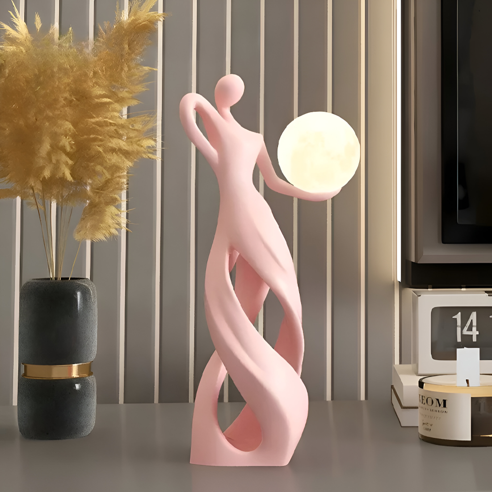 GlowMuse Flicka – Scultura Astratta Illuminata in Design Moderno in Resina