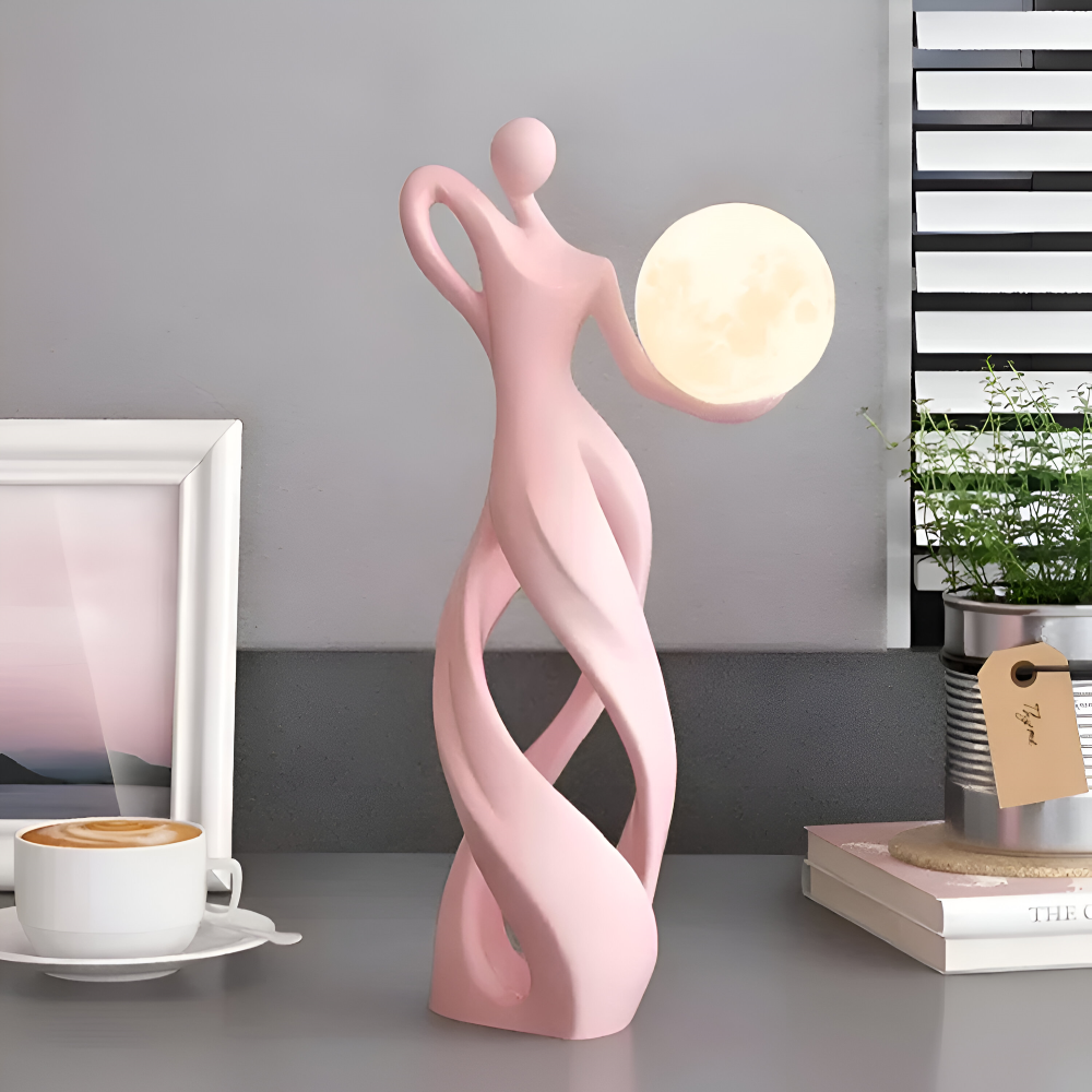 GlowMuse Flicka – Scultura Astratta Illuminata in Design Moderno in Resina
