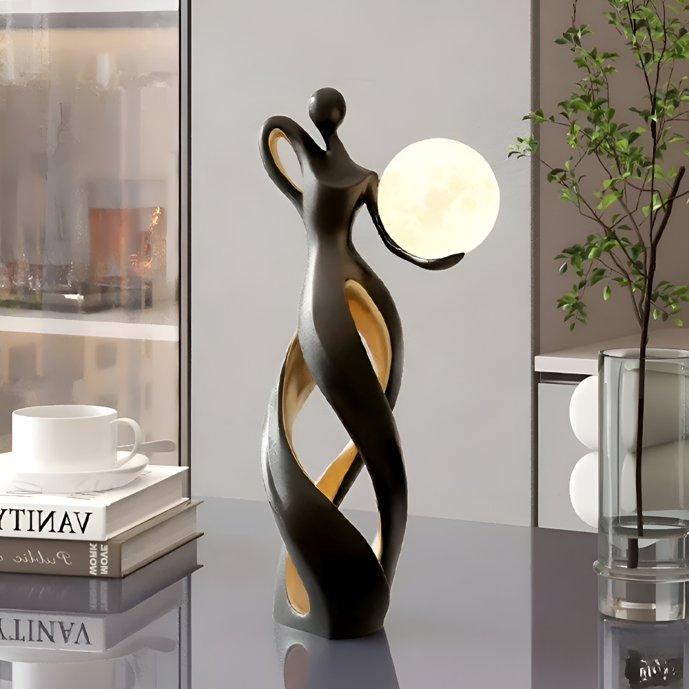 GlowMuse Flicka – Scultura Astratta Illuminata in Design Moderno in Resina