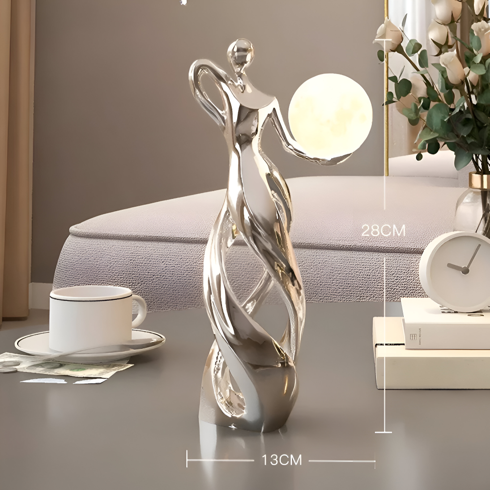 GlowMuse Flicka – Scultura Astratta Illuminata in Design Moderno in Resina