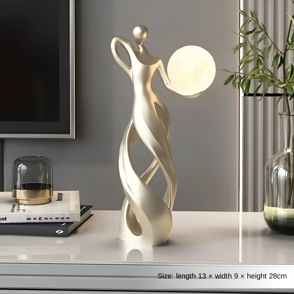 GlowMuse Flicka – Scultura Astratta Illuminata in Design Moderno in Resina