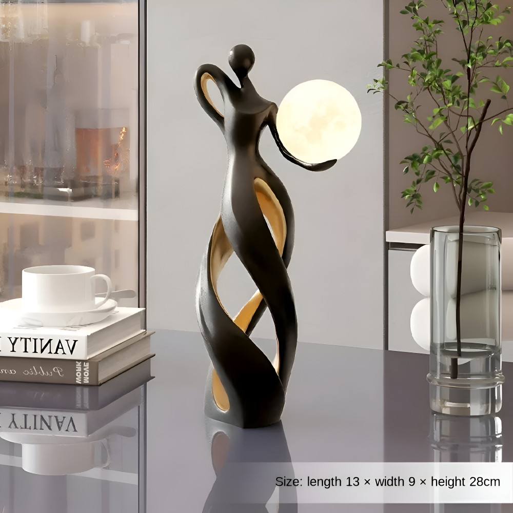 GlowMuse Flicka – Scultura Astratta Illuminata in Design Moderno in Resina