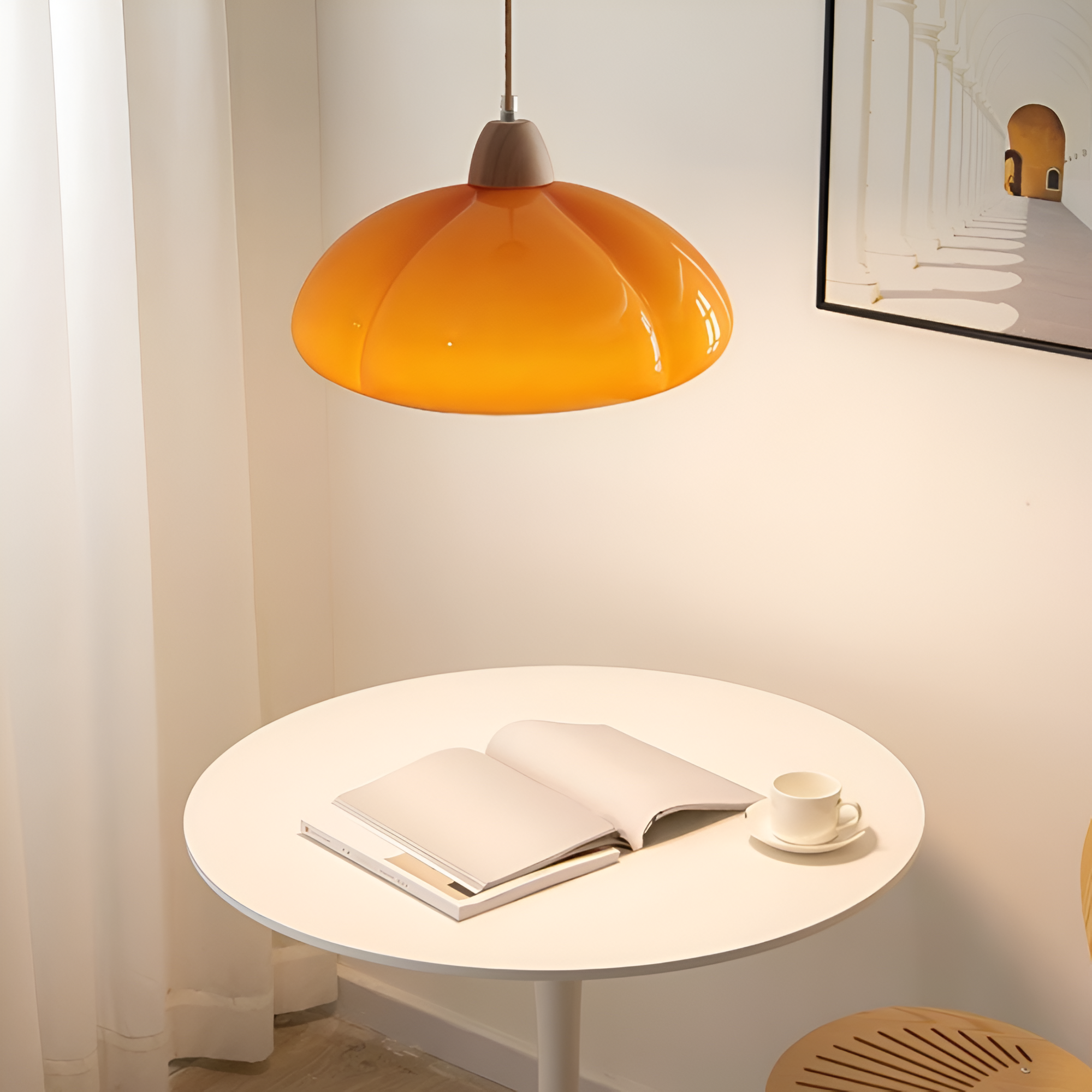 PumpaLuxe – Lampadario Retro in Vetro e Legno con Fascino Nordico