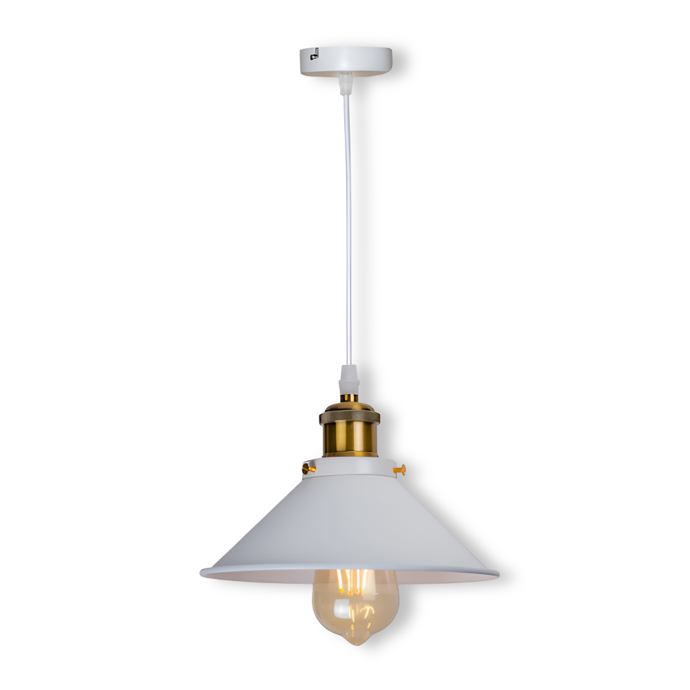 IndustraBell – Lampada a sospensione retro industriale in ferro con compatibilità LED