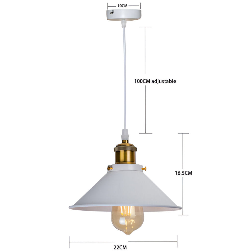 IndustraBell – Lampada a sospensione retro industriale in ferro con compatibilità LED