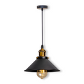 IndustraBell – Lampada a sospensione retro industriale in ferro con compatibilità LED
