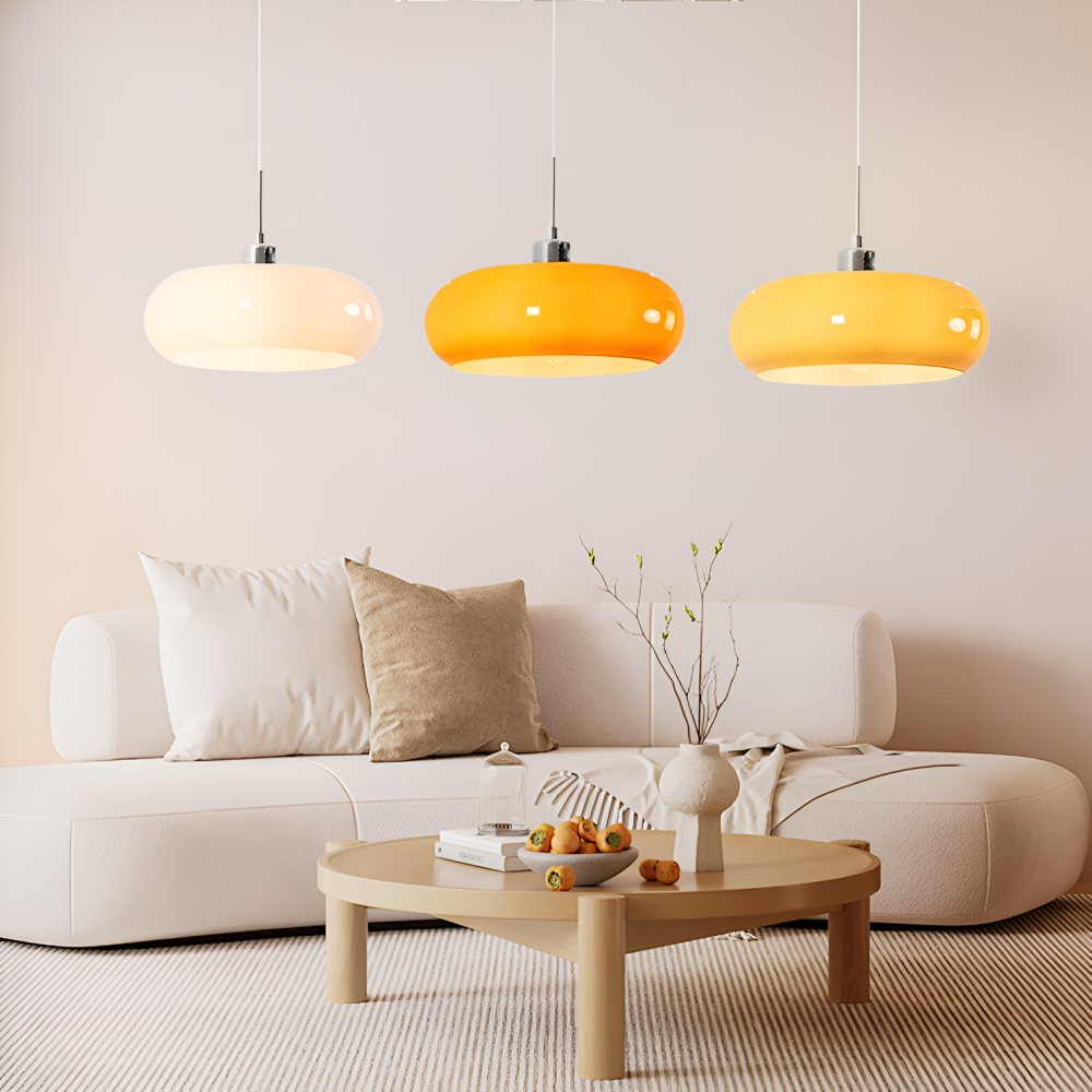 Cirquella – Lampada a sospensione in vetro soffiato retro-moderno in design circolare