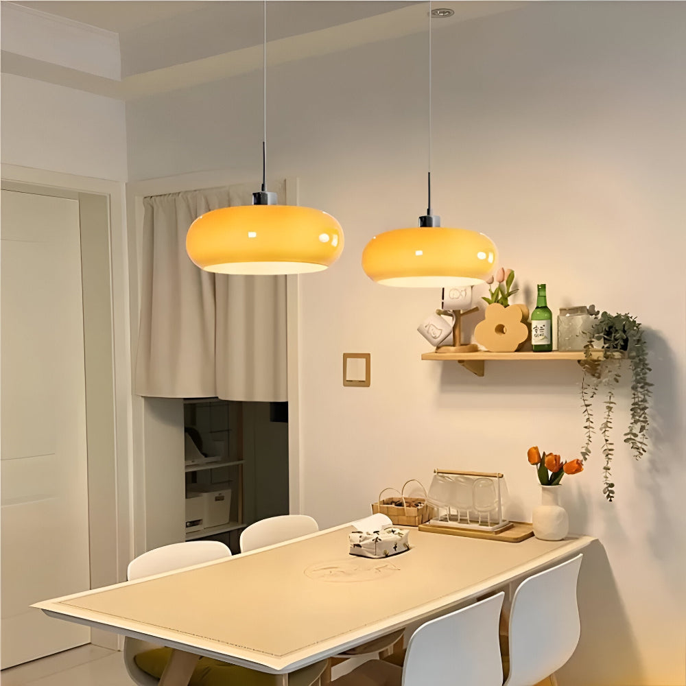 Cirquella – Lampada a sospensione in vetro soffiato retro-moderno in design circolare