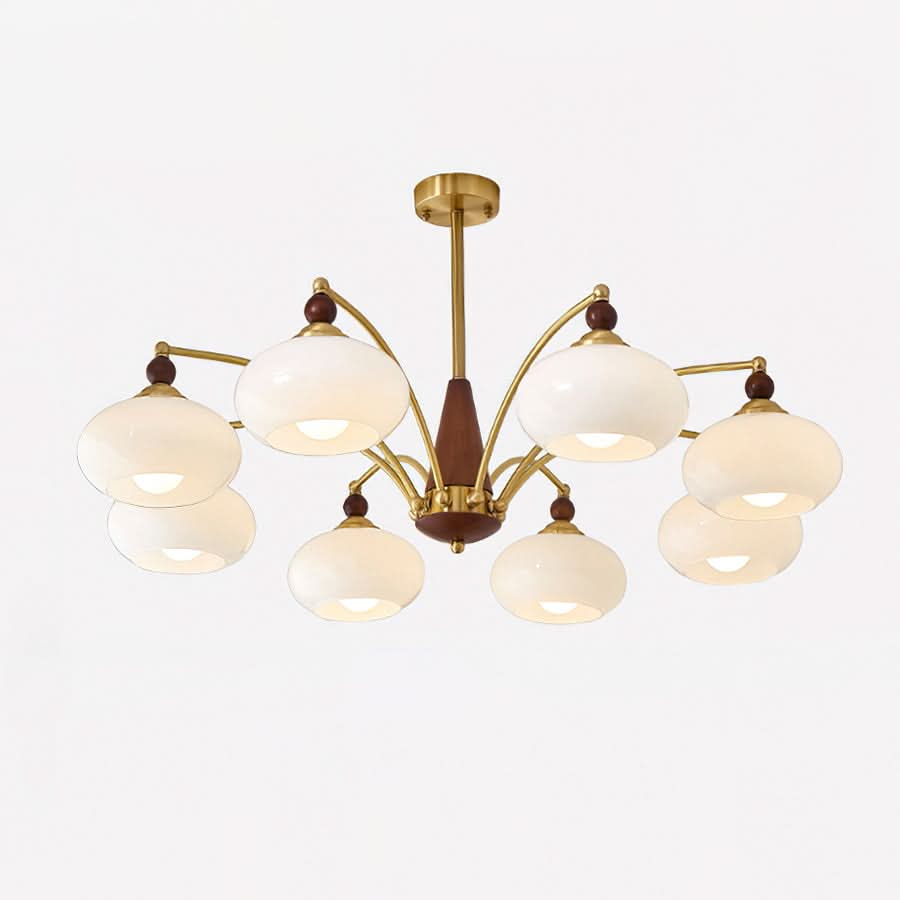 Lampadario Retro Melodica in Legno Vittoriano e Ottone