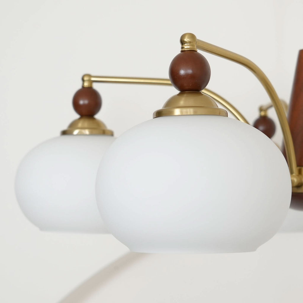Lampadario Retro Melodica in Legno Vittoriano e Ottone