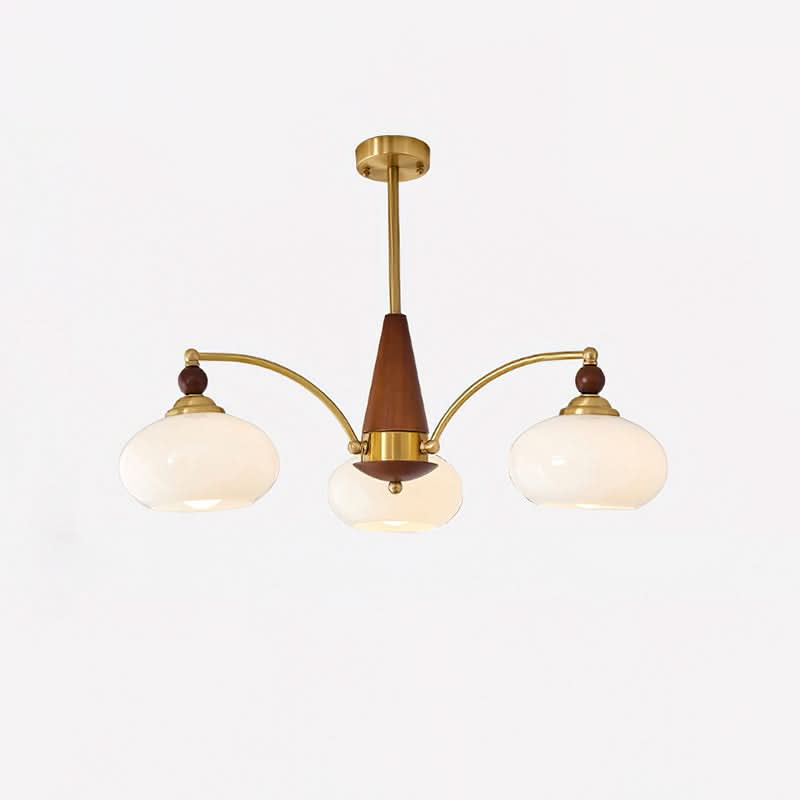 Lampadario Retro Melodica in Legno Vittoriano e Ottone