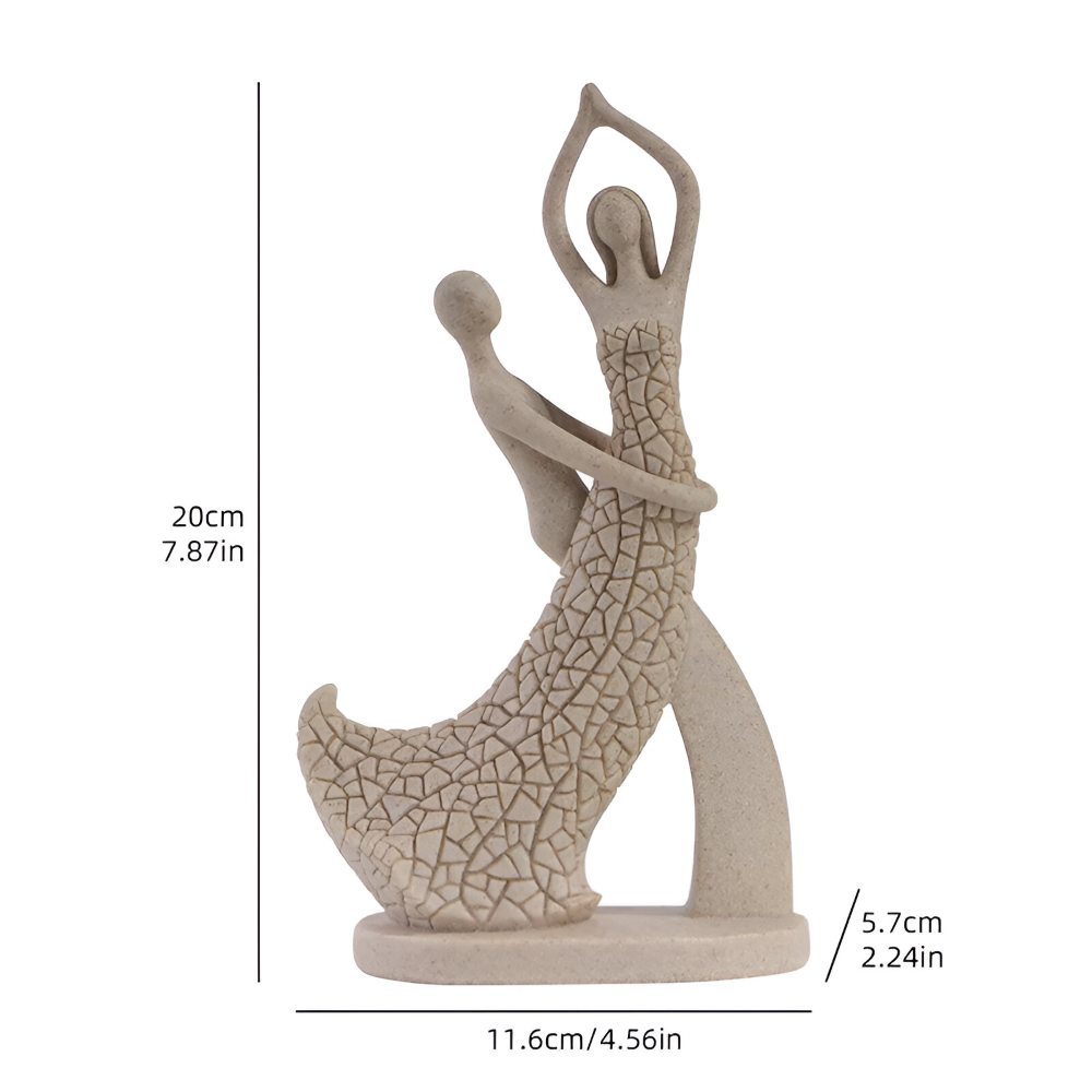 SandHeart Duo – Elegante Coppia Romantica in Resina Simile alla Arenaria