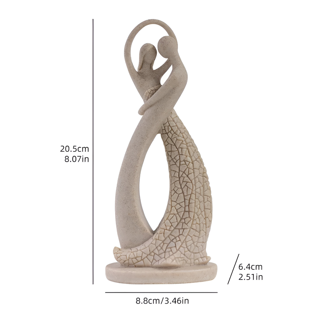 SandHeart Duo – Elegante Coppia Romantica in Resina Simile alla Arenaria